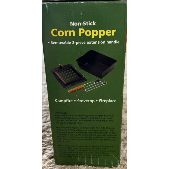 NEW ~ Coghlan's Pop Corn Popper Fireplace Camp Fire Stove Non-Stick ~ Camping - Picture 3 of 4